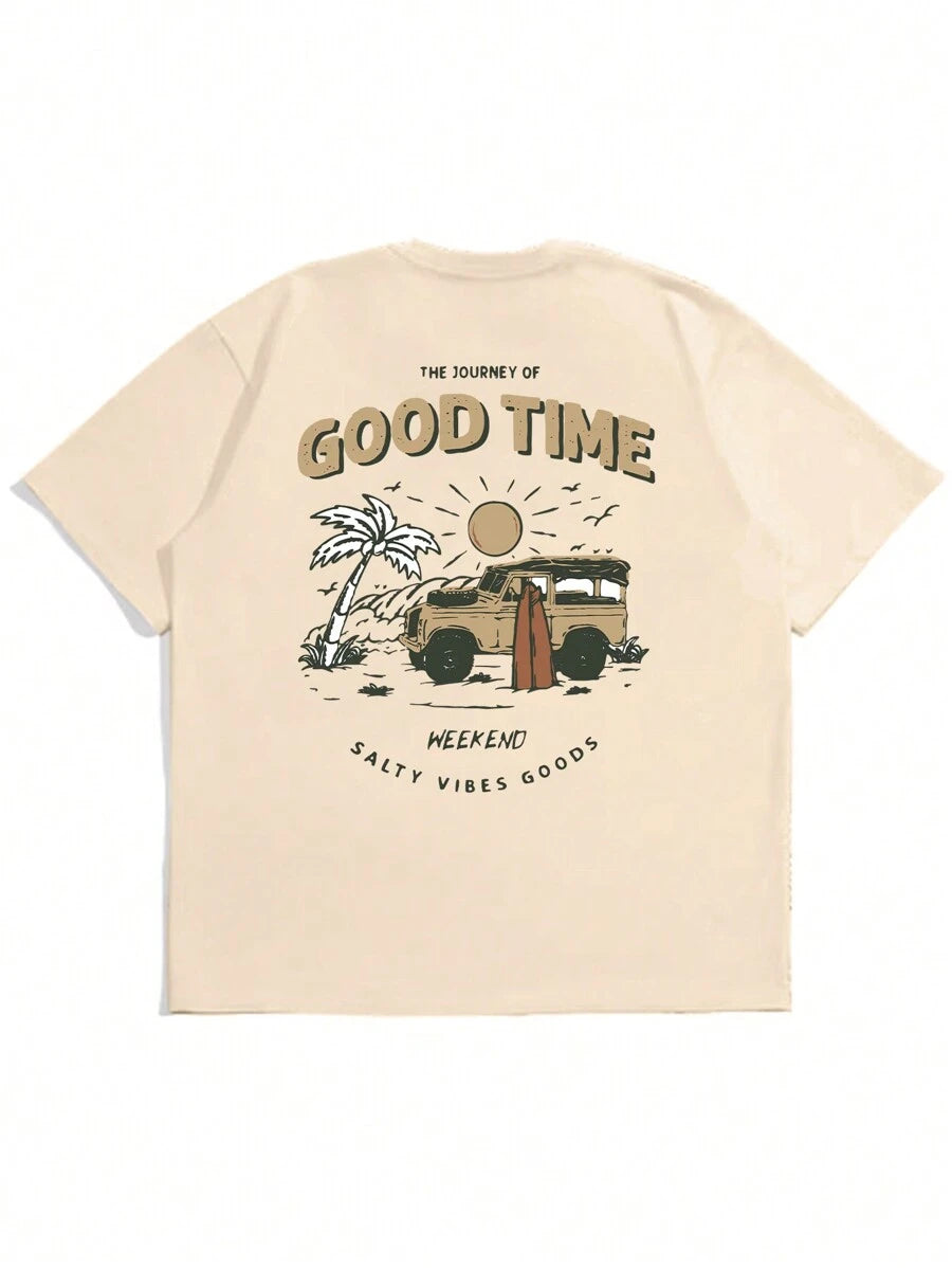 Effortlessly exude style with our Men's Car Letter Print Short Sleeve T-Shirt! Featuring a playful car and letter print, this shirt is perfect for those who don't take themselves too seriously. With a comfortable fit and unique design, you'll stand out in all the right ways.