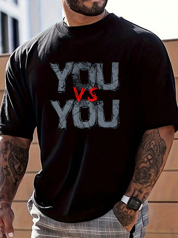 Elevate your everyday style with this eye-catching graphic tee! The trendy letter design adds personality to your casual wardrobe, while the classic round neck and short sleeves keep things comfortably cool. Perfect for pairing with jeans, shorts, or layering under a jacket – this T-shirt lets you make a statement without saying a word!