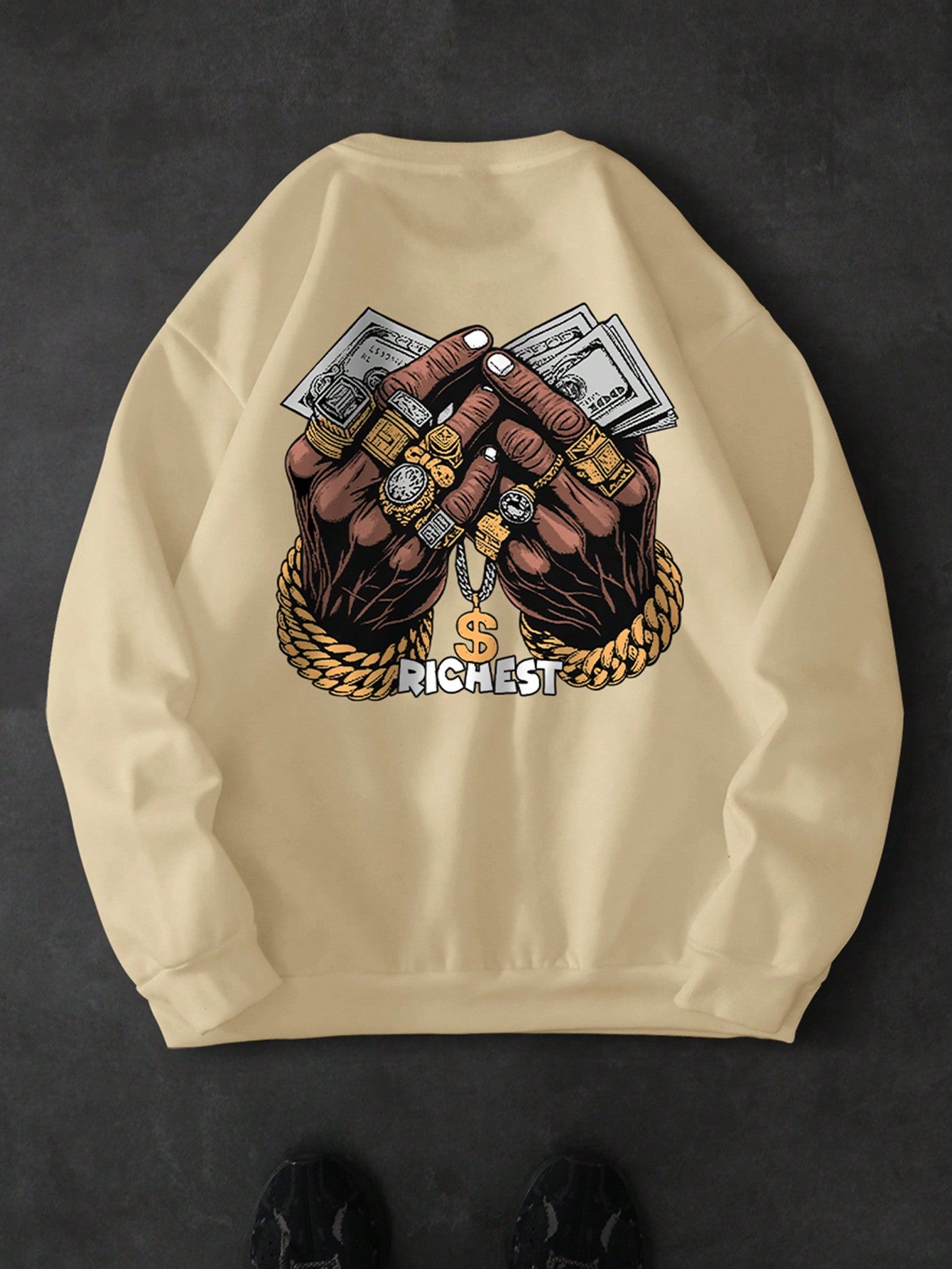 Get ready for a playful look with our Men's Casual Handprint Sweatshirt. With a unique handprint design and a comfortable round neck, this autumn top will keep you stylish and cozy all season long!