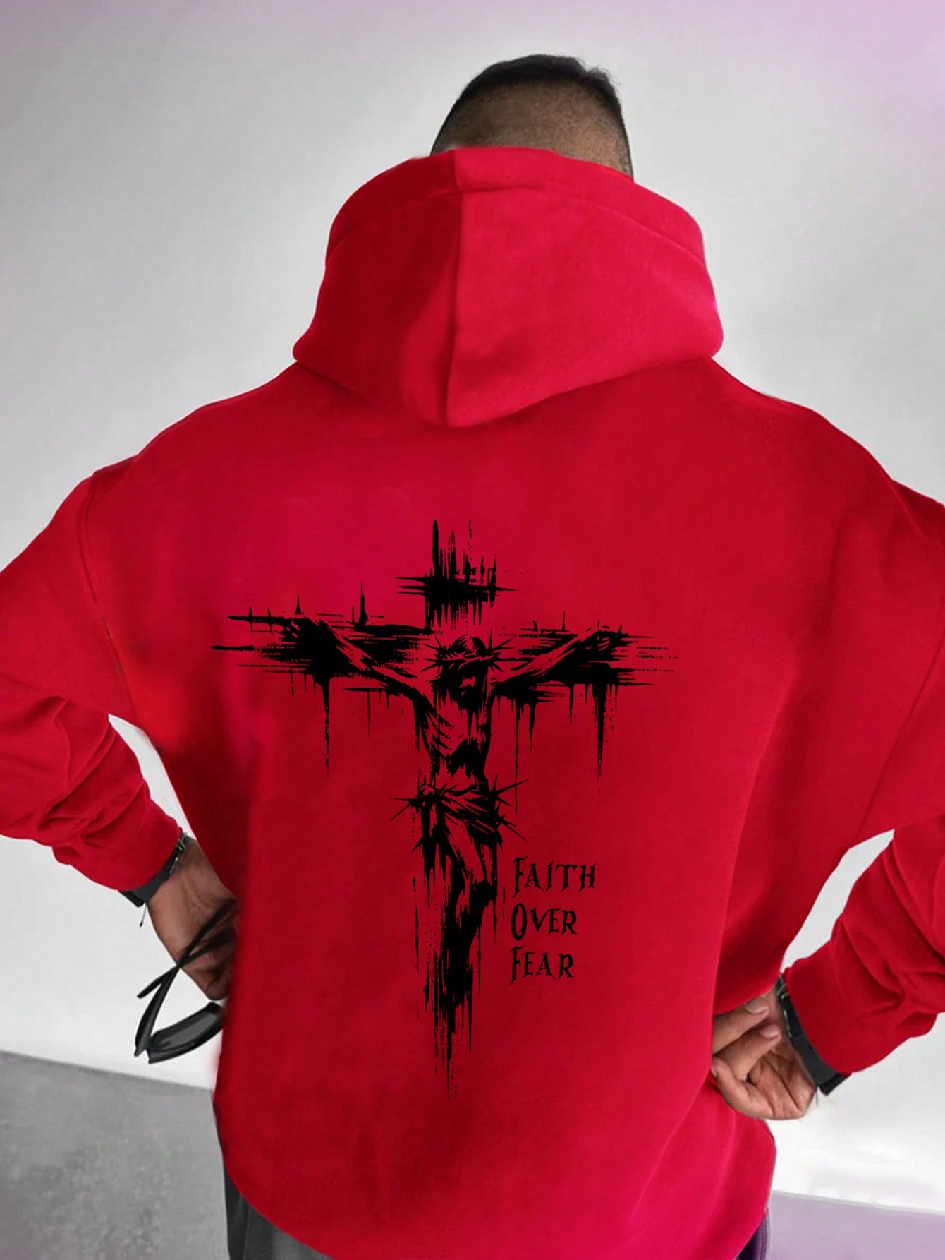 Elevate your casual wardrobe with our Jesus Print Hoodie! This playful yet stylish drawstring sweatshirt adds a spiritual touch to your everyday look. Perfect for those in-between seasons when you need just the right amount of warmth. Throw it on for coffee runs, weekend hangouts, or those "I woke up like this" days when you still want to look put-together. Your friends might just say "Jesus!" when they see how good you look.