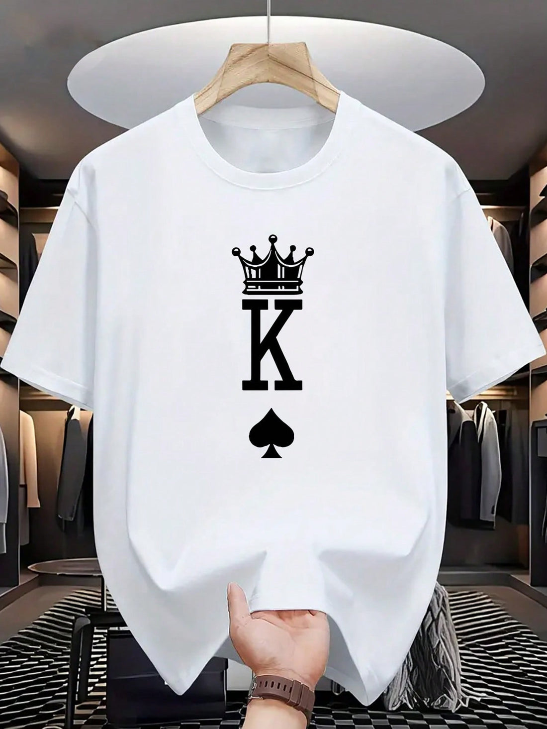 Spice up your casual wardrobe with our Men's Spade Pattern T-Shirt. Featuring a playful pattern and comfortable round neck design, this short sleeve tee is perfect for everyday wear. Look cool and feel comfortable in this must-have addition to your wardrobe!