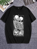 Elevate your style with our Men's Cotton Skeleton Graphic tshirt. The unique skeleton graphic adds a fashion-forward touch to your wardrobe, while the soft cotton fabric ensures comfort. Stand out from the crowd and make a bold statement with this fearlessly unique tshirt.