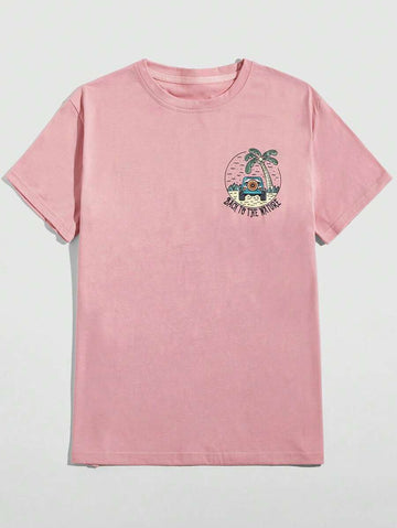 Add a touch of playfulness to your wardrobe with our Men's Cotton Tropical Graphic Tee! This quirky tee features a colorful tropical print and bold lettering, perfect for school or casual wear. Made from soft, comfortable cotton, it's a fun and comfortable addition to any outfit.