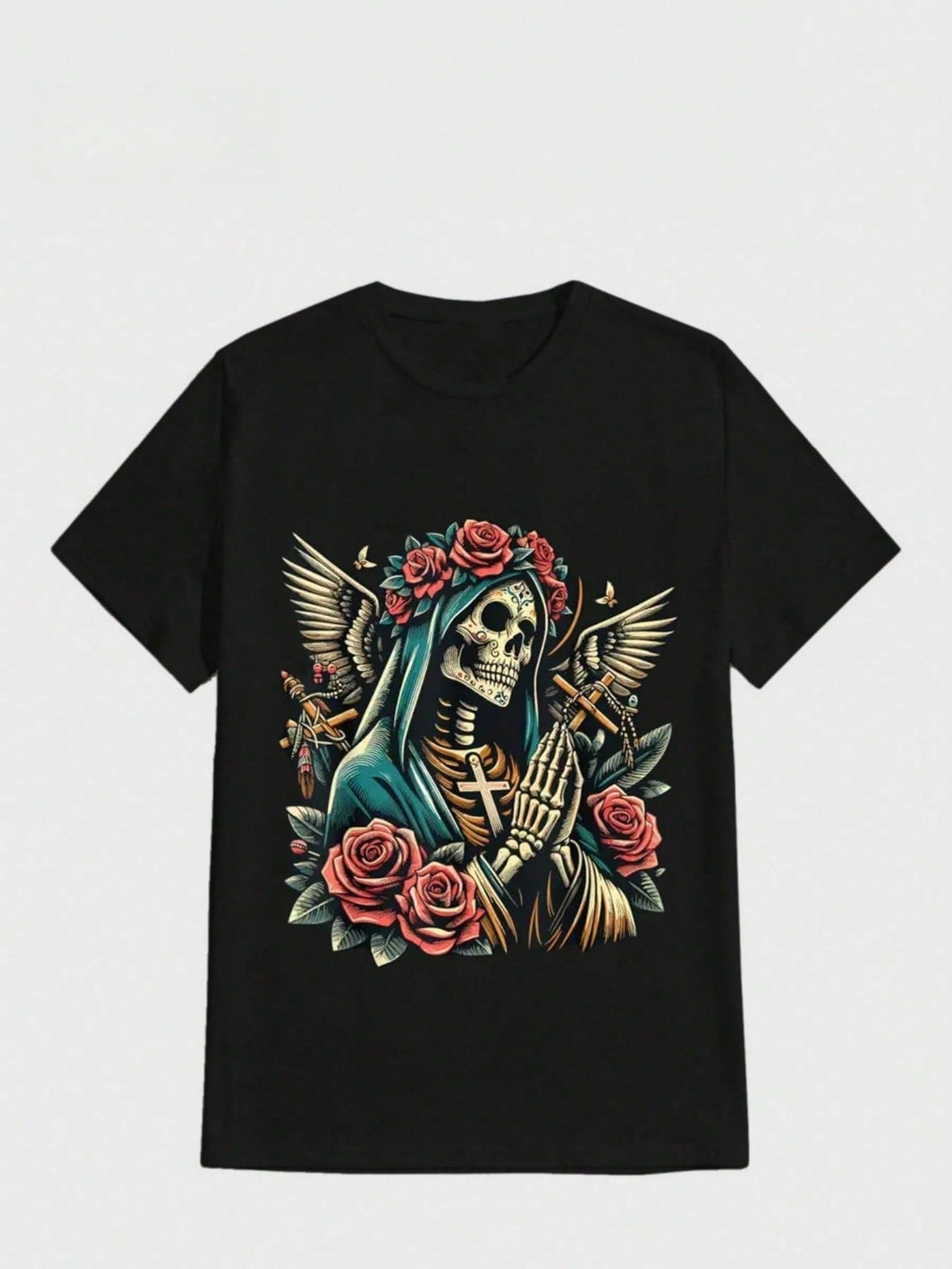 Celebrate life with this heavyweight cotton Day of the Dead themed t-shirt for men. Perfect for sports and leisure activities, this unique tee will make you stand out from the crowd. Embrace your playful side with this quirky and fun t-shirt.