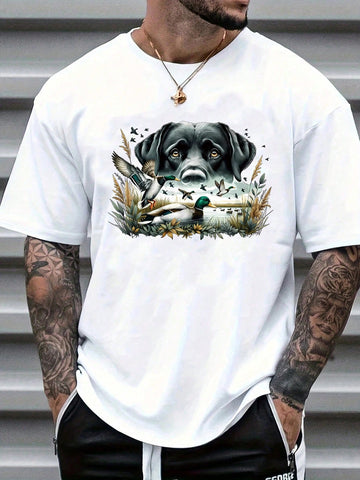 Score some style points with this Men's Fashion Labrador Retriever Hunting Duck Print T-Shirt. Perfect for any dog-loving, outdoorsy guy, this shirt features a playful print that adds a touch of quirk to any outfit. Plus, the comfortable fit and soft fabric make it a great choice for everyday wear. No need to hunt for the perfect shirt, we've got you covered!