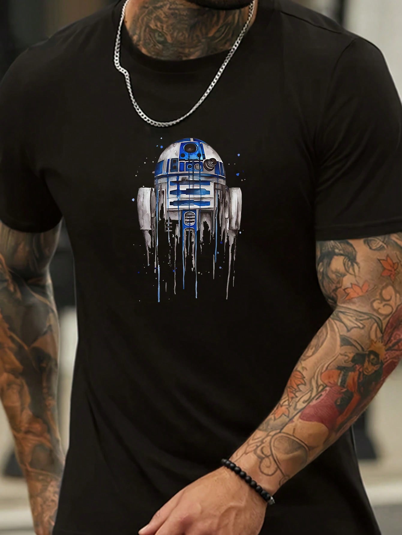 Get ready to blast off in style with this Men's Fashion Rocket Graphic T-Shirt! Featuring a playful rocket graphic print on a comfortable round neck design, this short sleeve tee will make you stand out from the crowd. Perfect for casual wear, you'll be the coolest guy in any room.