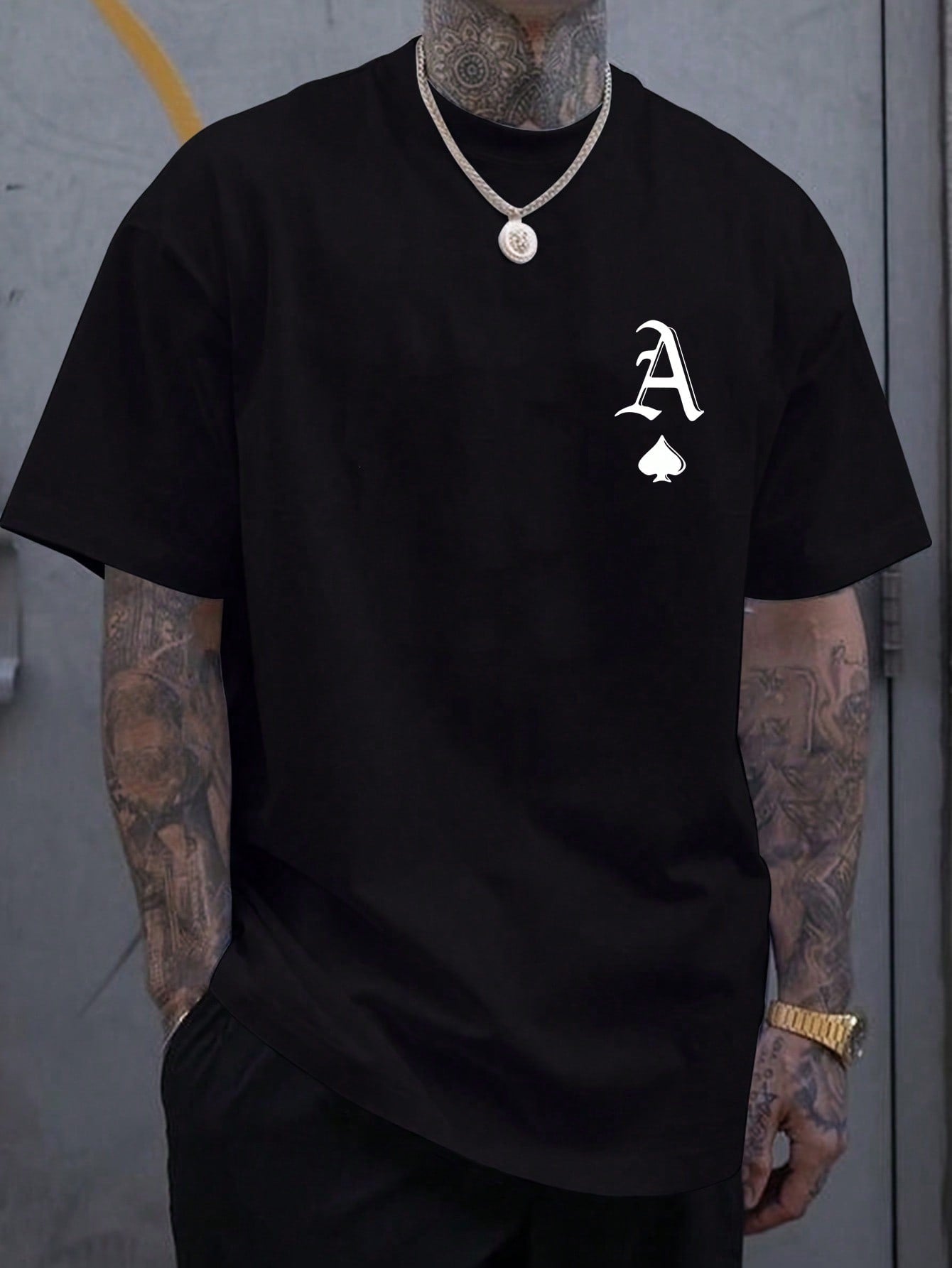 Looking for a quirky addition to your fashion collection? Check out our Men's Fashion Spade A Print T-Shirt! With a round neck and short sleeves, this casual tee is perfect for any occasion. Rock the spade print and stand out from the crowd. (Fashionably fun, right?)