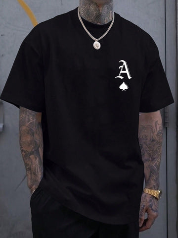 Looking for a quirky addition to your fashion collection? Check out our Men's Fashion Spade A Print T-Shirt! With a round neck and short sleeves, this casual tee is perfect for any occasion. Rock the spade print and stand out from the crowd. (Fashionably fun, right?)
