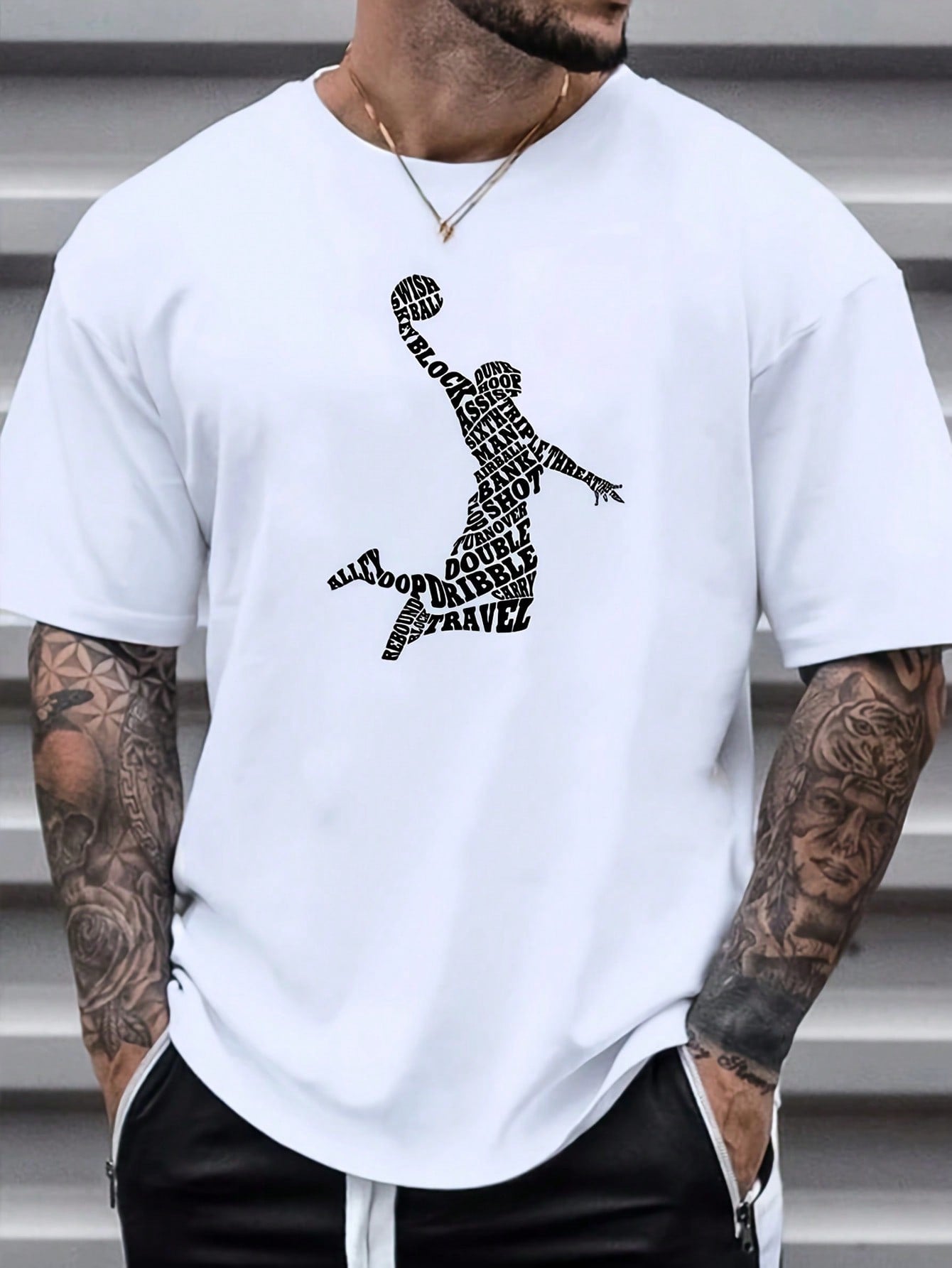 Get ready to shoot some hoops in style with our Men's Fashionable Basketball Letter Print T-Shirt! Designed with comfort and fashion in mind, this shirt features a bold letter print that pays homage to the iconic sport. Whether you're on or off the court, make a statement with this trendy tee.
