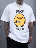 Quack up your wardrobe with our Men's Fashionable Fat Little Duck Print T-Shirt! This short sleeve casual tee features a playful duck print that is sure to make you stand out. You'll feel comfortable and stylish in this quirky shirt. Add a touch of fun to your everyday look!