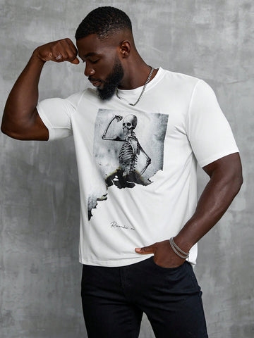 This Men's Funny Skull Printed Casual T-Shirt adds a unique twist to the classic style. Featuring a playful skull print, this shirt is perfect for those looking to add a touch of humor to their wardrobe. Made with high-quality fabric, it ensures both comfort and style.