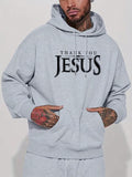 This Men's Gray Hoodie is perfect for those looking to embrace their faith in Jesus. Made with a comfortable and durable fabric, it features a bold and inspiring print that serves as a daily reminder of one's beliefs. Stay warm and stylish while spreading a message of hope and love.