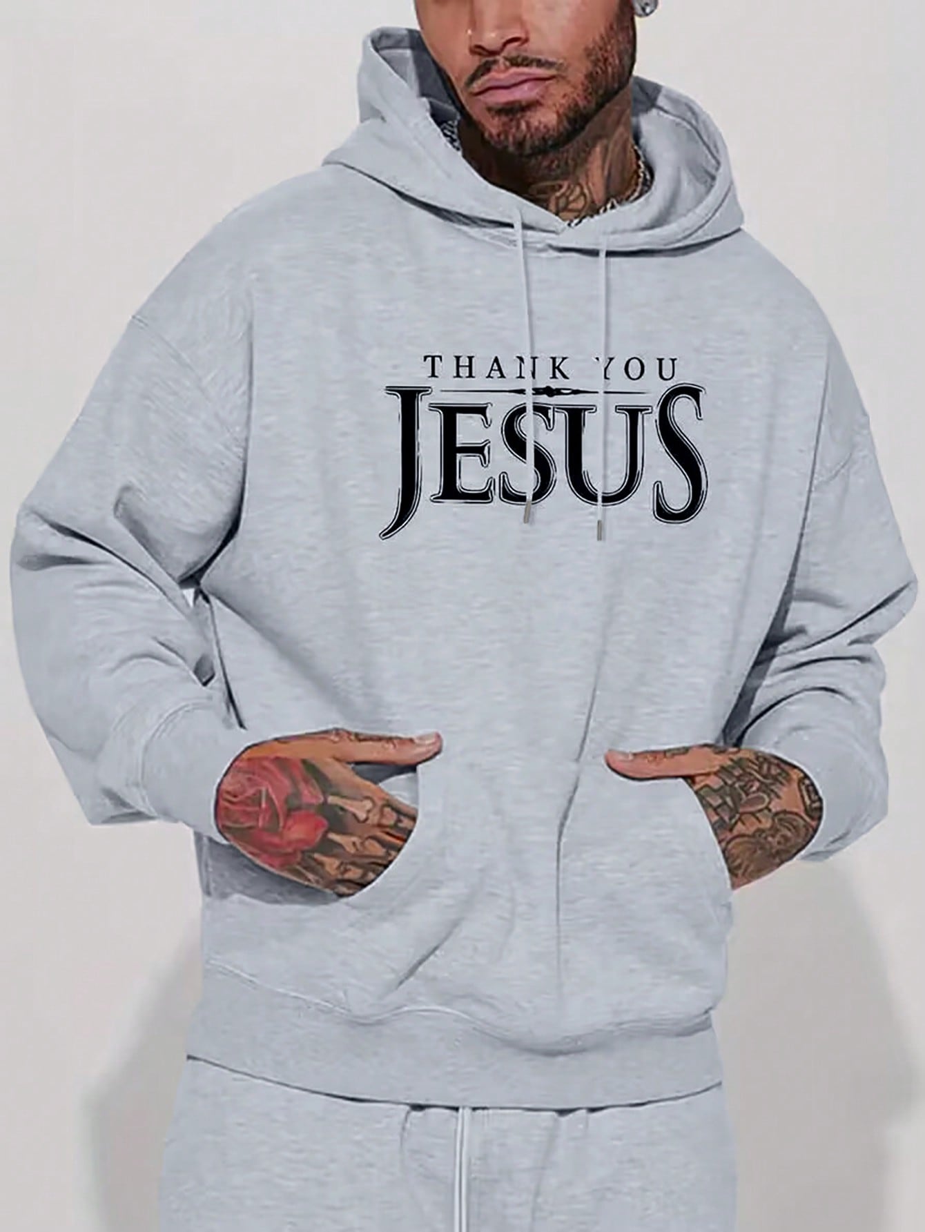 This Men's Gray Hoodie is perfect for those looking to embrace their faith in Jesus. Made with a comfortable and durable fabric, it features a bold and inspiring print that serves as a daily reminder of one's beliefs. Stay warm and stylish while spreading a message of hope and love.
