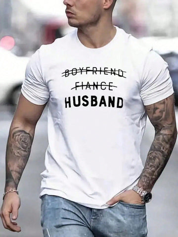 "Show off your relationship status in style with this heavyweight cotton crewneck t-shirt! Featuring a print that boldly proclaims your love for your boyfriend, fiancé, or husband, this tee is not just comfortable to wear but also a stylish sport option. Upgrade your wardrobe with this quirky addition. No need to brag, let your t-shirt do it for you!