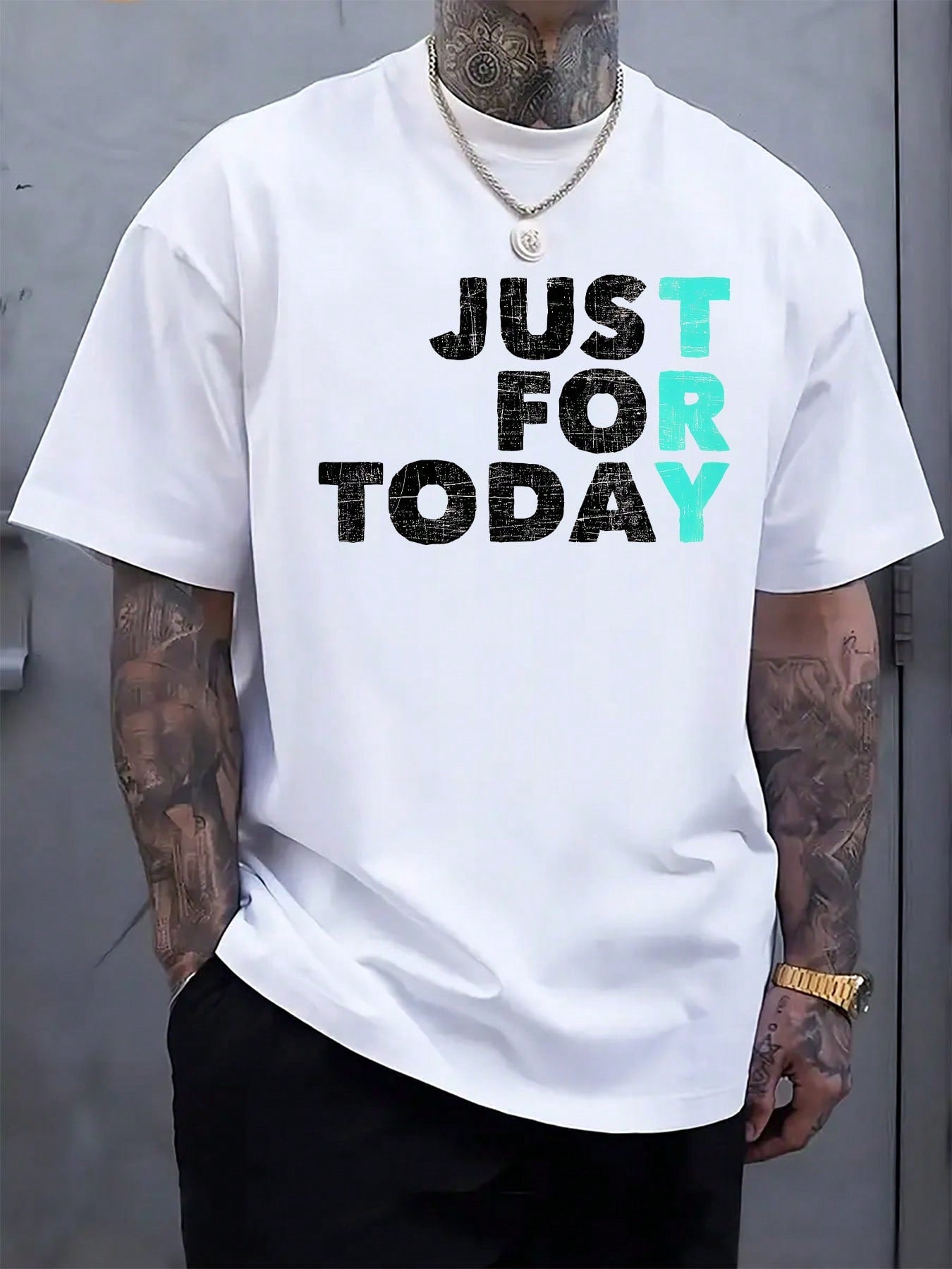 Stay cool and confident in this Men's Lightweight Summer Graphic Tee. Featuring a playful "Just Try Today" message, this casual crew neck shirt is perfect for sunny days and laid-back vibes. Its breathable fabric keeps you comfortable while inspiring you to take on the day with a smile.