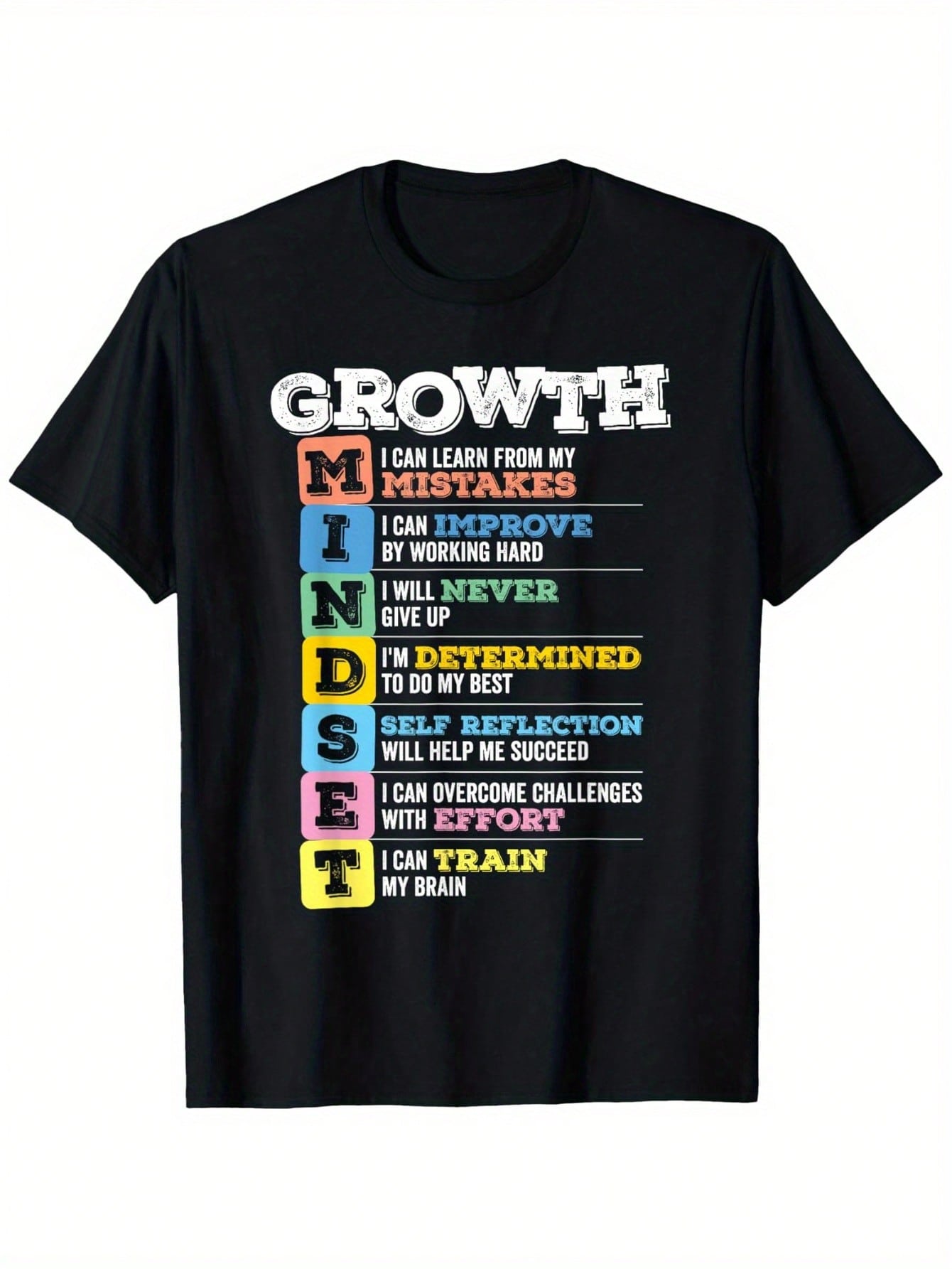 Fuel your day with positivity in this Men's Motivational Growth Mindset T-Shirt. Made from soft, breathable cotton, it keeps you comfy whether you're hitting the gym, exploring new places, or just chilling. Wear your mindset proudly and let every step be a reminder that growth is the real goal.