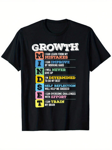 Fuel your day with positivity in this Men's Motivational Growth Mindset T-Shirt. Made from soft, breathable cotton, it keeps you comfy whether you're hitting the gym, exploring new places, or just chilling. Wear your mindset proudly and let every step be a reminder that growth is the real goal.
