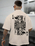 Upgrade your wardrobe with our Men's Skull Letter Printed Summer Tee. Made for all seasons, this stylish statement piece is sure to make a lasting impression. The bold skull and letter design is perfect for those who want to make a statement. Crafted with high-quality materials, this tee offers both style and comfort.