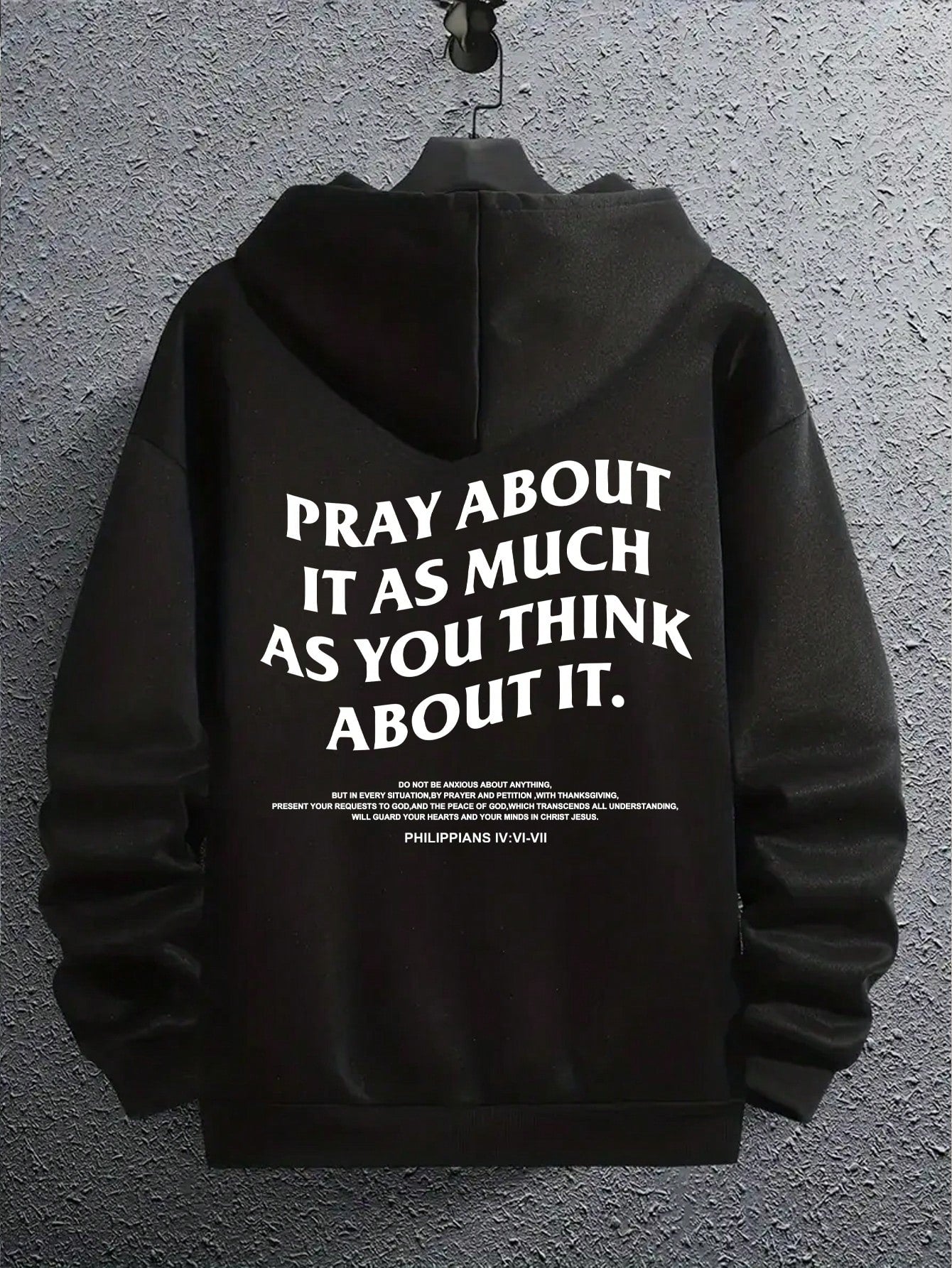 Make a statement with our Men's Slogan Cross Graphic Hoodie. This trendy drop shoulder design adds a stylish flair to your outfit. Featuring a bold slogan and cross graphic, this hoodie is perfect for those who want to stand out from the crowd. Stay comfortable and fashionable in this must-have piece!