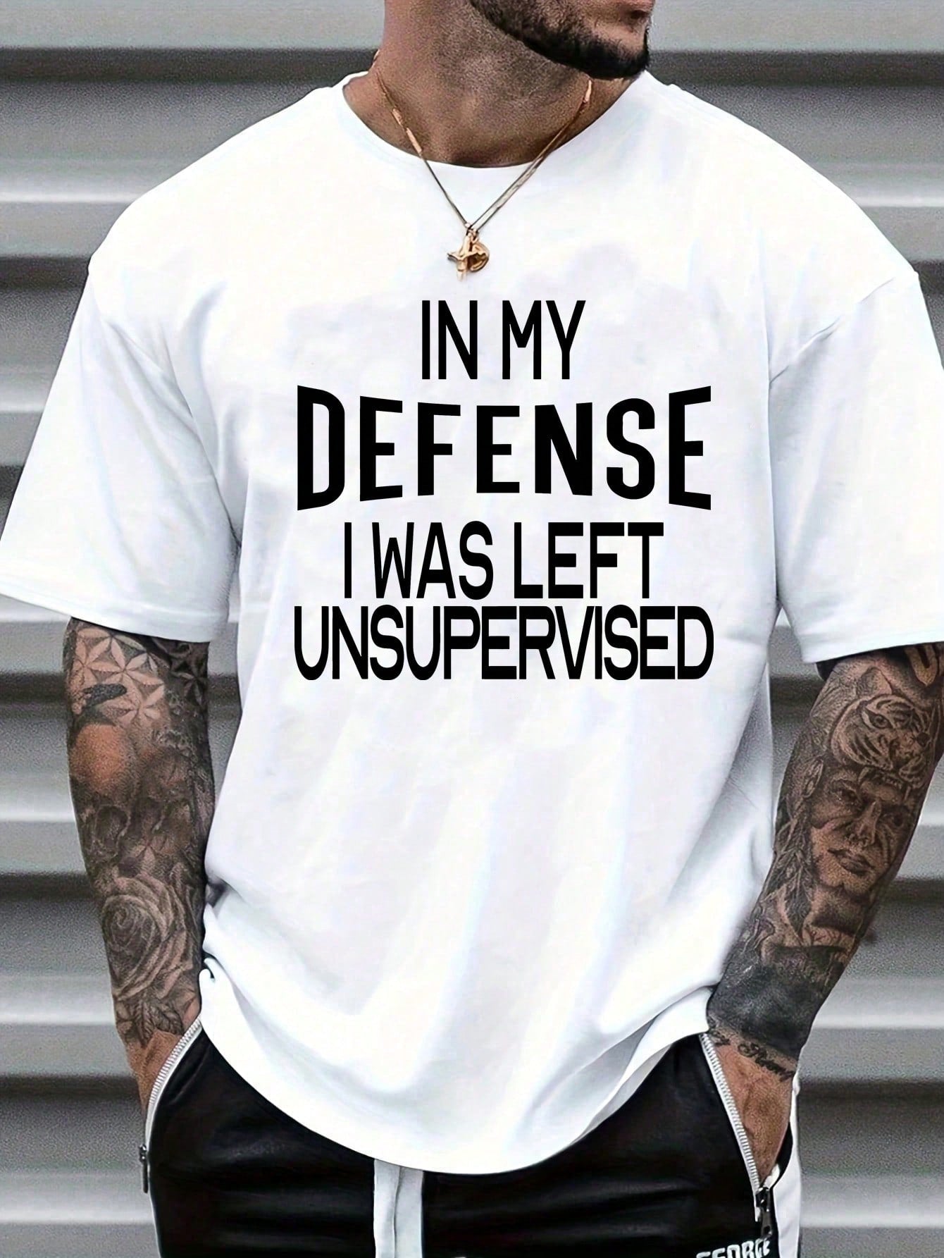 Make a statement with our Men's Slogan Print T-Shirt! Featuring a round neck and short sleeves, this casual tee is perfect for everyday wear. With a unique slogan print, stand out from the crowd and show off your playful side. 100% cotton for comfort (and style). Available in a variety of sizes.