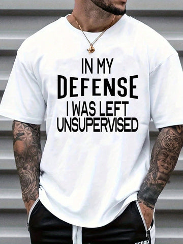 Make a statement with our Men's Slogan Print T-Shirt! Featuring a round neck and short sleeves, this casual tee is perfect for everyday wear. With a unique slogan print, stand out from the crowd and show off your playful side. 100% cotton for comfort (and style). Available in a variety of sizes.
