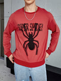 Stay stylish and comfortable with our Men's Spider Print Drop Shoulder Pullover. Featuring a unique spider print and a slogan design, this pullover is perfect for adding a touch of personality to your wardrobe. The drop shoulder design also offers a relaxed and comfortable fit. Elevate your style while staying cozy.