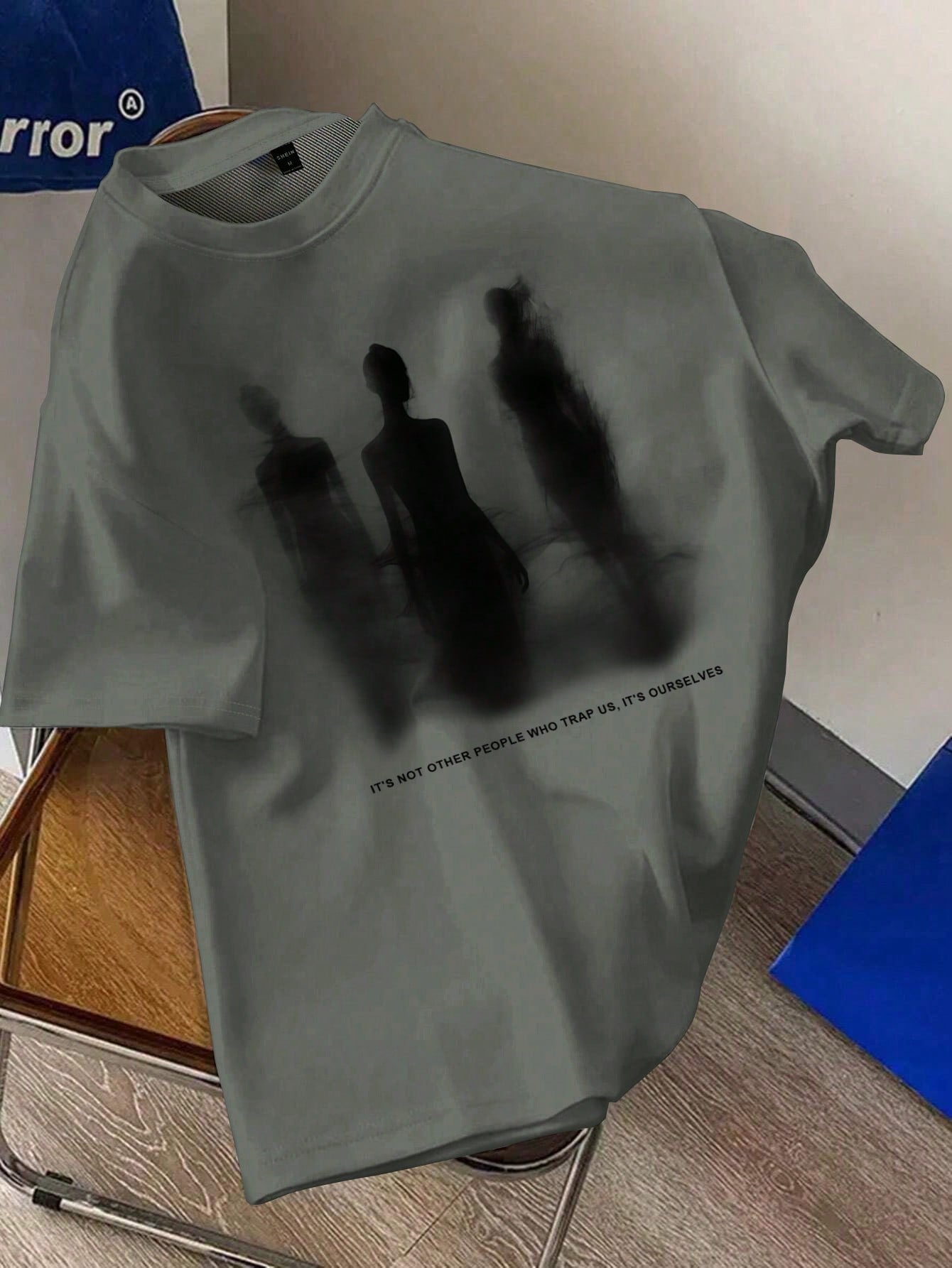 This men's summer casual t-shirt features a unique slogan and an illusional figure print, making it a trendy and eye-catching addition to any wardrobe. With the lightweight and breathable fabric, it provides comfortable wear for any summer occasion. Stand out from the crowd with this stylish and thought-provoking t-shirt.