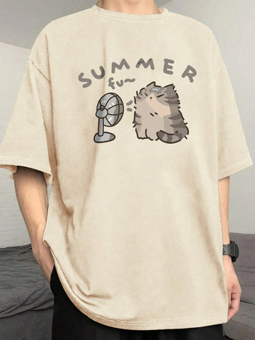 Elevate your summer style with the Meow-some Manfinity Hypemode Men's Cartoon Cat Print T-Shirt. Crafted with a comfortable fit and playful cat print, this shirt is perfect for any casual occasion. Embrace your love for feline fashion and make a statement with this one-of-a-kind t-shirt.