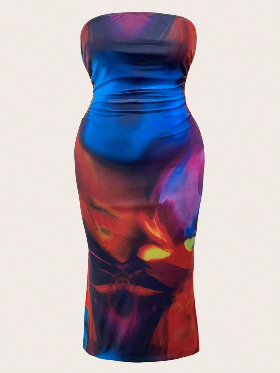 Get ready to turn heads with our Mesh Printed Plus Size Bodycon Bandeau Dress! This chic and flattering style is perfect for any occasion. With its unique print and bodycon fit, you'll feel confident and stylish. Dress it up or down, this must-have piece is a versatile addition to your wardrobe.