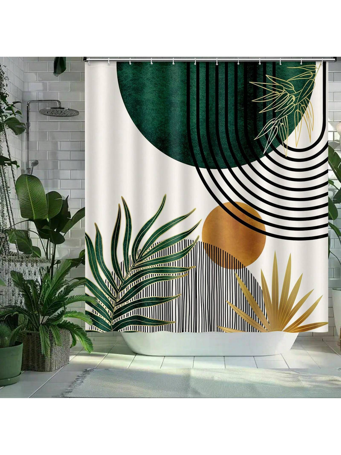 Transform your bathroom into a quirky oasis with our Mid-Century Boho Abstract Shower Curtain. Made of waterproof material and complete with 12 hooks, this 72"x72" curtain adds a touch of fun to your daily routine. Say goodbye to boring showers and hello to a funky, playful vibe!
