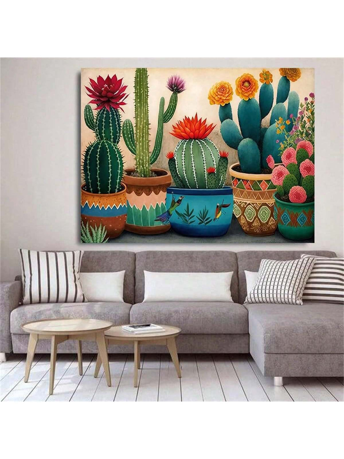 Add a touch of greenery to your home decor with our minimalist cactus painting. Featuring a simple and elegant design, this painting will bring a fresh and natural feel to any room. Made with high-quality materials, it is a durable and stylish addition to your home.