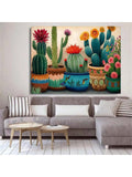 Add a touch of greenery to your home decor with our minimalist cactus painting. Featuring a simple and elegant design, this painting will bring a fresh and natural feel to any room. Made with high-quality materials, it is a durable and stylish addition to your home.