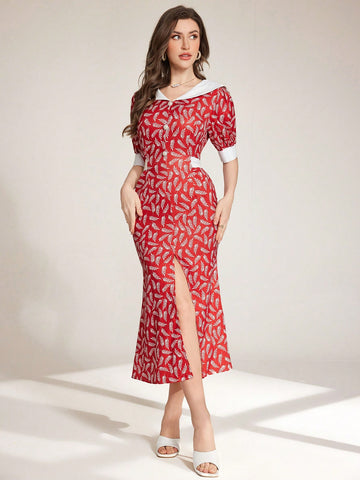 Make a statement with our Modelyn Spring Floral Dress - the perfect blend of retro style and elegant French design. Featuring a waist-cinching slim fit and playful ditsy print, this dress is sure to turn heads. Step into spring with confidence and style!