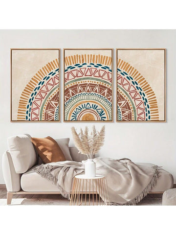Add a stylish touch to your home decor with this Modern Abstract Sun Geometric Canvas Art Set! Three unframed posters offer endless possibilities for creative placement. It's the perfect gift for any occasion, bringing a unique and playful twist to any room.