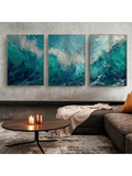 Bring a splash of whimsy and style to your walls with this 3-piece set of modern abstract wave canvas prints. Each piece captures flowing waves in vibrant hues, adding a dynamic and playful touch to any room. Perfect for turning dull spaces into lively art galleries, these prints effortlessly blend contemporary charm with energetic movement to brighten your home décor.