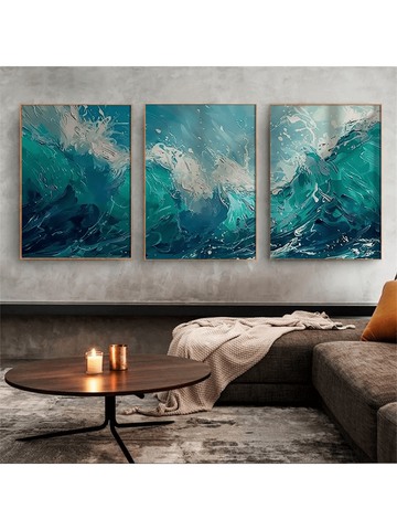 Bring a splash of whimsy and style to your walls with this 3-piece set of modern abstract wave canvas prints. Each piece captures flowing waves in vibrant hues, adding a dynamic and playful touch to any room. Perfect for turning dull spaces into lively art galleries, these prints effortlessly blend contemporary charm with energetic movement to brighten your home décor.