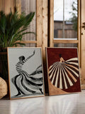 Add a playful touch to your home decor with our Modern Dance Duo canvas art prints. Featuring retro abstract designs, these unframed prints are the perfect addition to any stylish space. Bring your walls to life with the unique and quirky charm of these modern art pieces. (No dance skills required.)