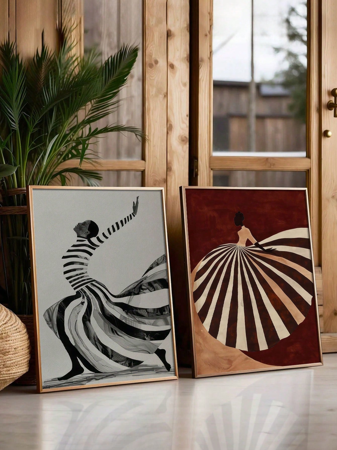 Add a playful touch to your home decor with our Modern Dance Duo canvas art prints. Featuring retro abstract designs, these unframed prints are the perfect addition to any stylish space. Bring your walls to life with the unique and quirky charm of these modern art pieces. (No dance skills required.)