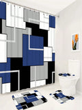 Transform your bathroom from bland to stylish with our Modern Geometric Navy Blue & Black Shower Curtain Set! The sleek design and coordinating rug and accessories will bring a chic touch to your space. Upgrade your shower routine with this trendy set.