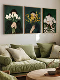 Add a splash of charm to your space with this Modern Green Abstract Portrait Art Poster. Featuring a whimsical depiction of a woman picking flowers, this elegant oil painting brings a fresh, playful vibe to any bedroom, living room, or dining area. Its minimalist design and soothing green tones effortlessly blend with your decor, making your home feel both lively and serene. Perfect for those who love art with a touch of personality!