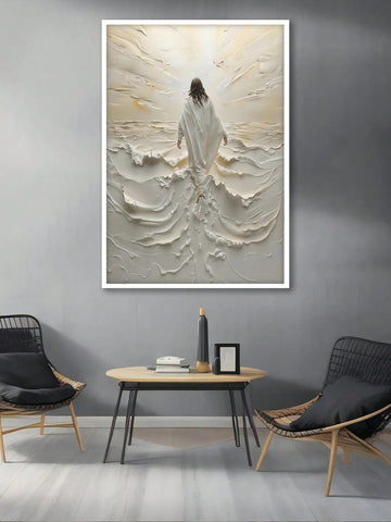 Add a modern touch to your Christian home decor with our Modern Jesus Walking on Water Canvas Poster. This spiritual wall art will inspire and uplift you with its depiction of Jesus, making it a perfect addition to any room. Bring some faith into your home today!