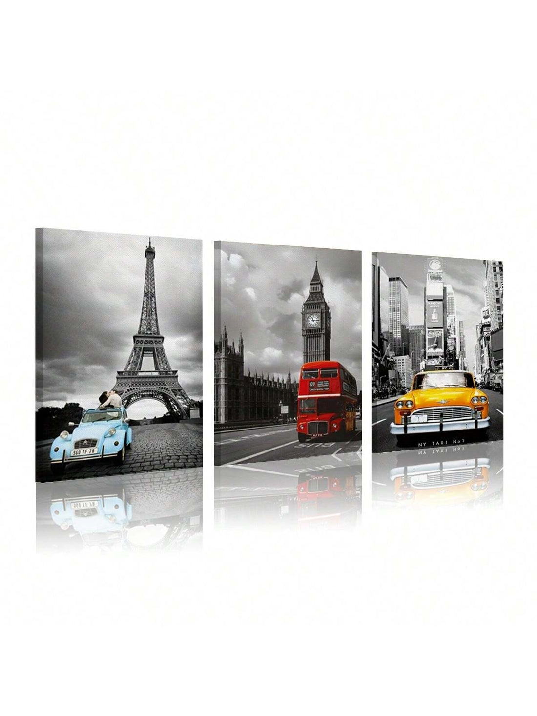 Upgrade your home decor with our Modern Landmark Art Set! This stylish 3-piece frameless canvas print collection will add a touch of modern sophistication to any room. Transform your space into a work of art and impress your guests with this unique and eye-catching set.