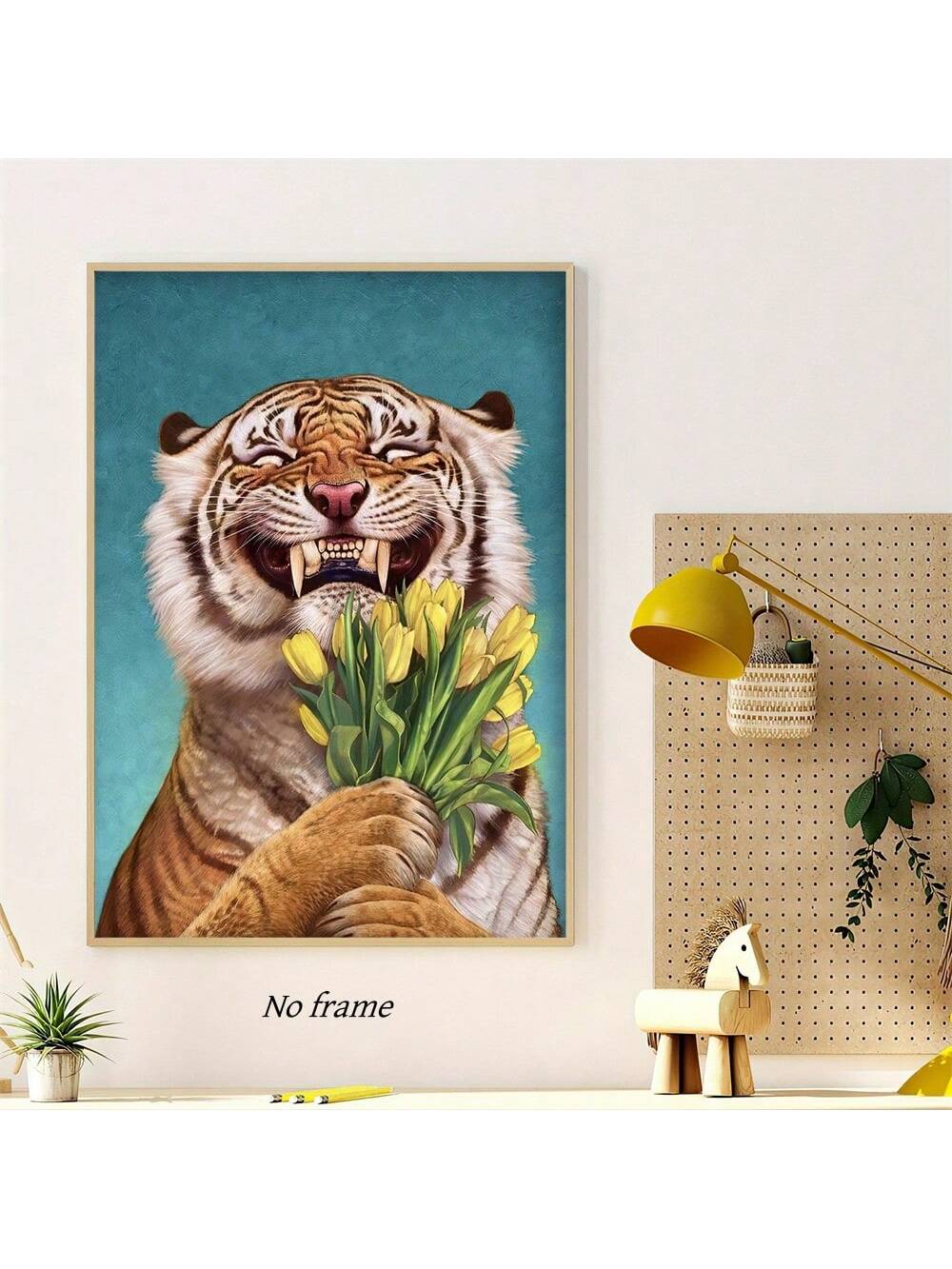 Introducing our Modern Minimalist Smiling Tiger Painting Poster, perfect for adding a touch of nature and elegance to any home. This high-quality poster features a stunning tiger painting in a modern and minimalist style, making it an ideal choice for home decoration. Bring the beauty of the wild into your living space with this unique and eye-catching poster.