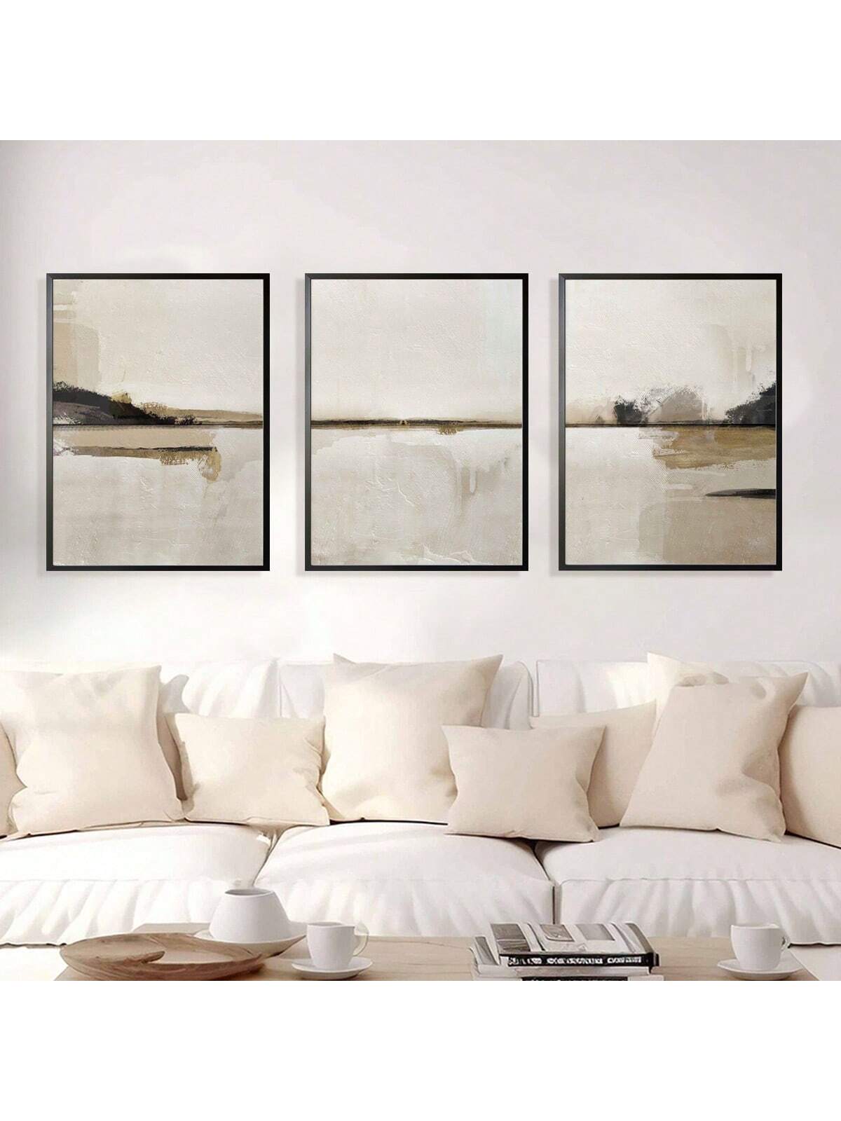 Add a splash of subtle charm with this set of three modern neutral abstract art prints. Inspired by Scandinavian design, these unframed canvas prints bring a breezy, gallery-worthy vibe to any room. Perfect for mixing and matching, they effortlessly brighten up your home with minimalist flair and playful shapes that keep your walls talking.