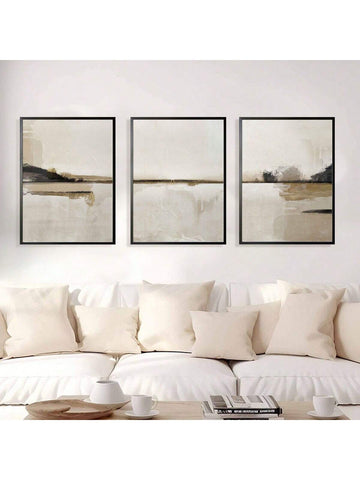 Add a splash of subtle charm with this set of three modern neutral abstract art prints. Inspired by Scandinavian design, these unframed canvas prints bring a breezy, gallery-worthy vibe to any room. Perfect for mixing and matching, they effortlessly brighten up your home with minimalist flair and playful shapes that keep your walls talking.