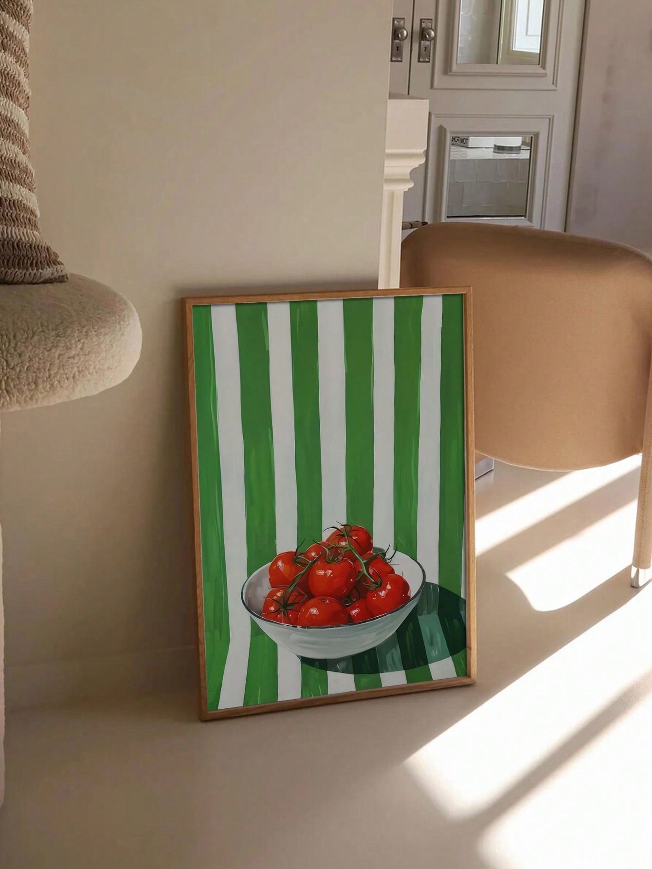 Add a touch of whimsy to your kitchen and home with our Modern Tomato Canvas Print. This chic wall art not only adds a pop of color, but also brings a playful and light-hearted vibe to any room. Perfect for those who don't take themselves too seriously (and love a good pun)!
