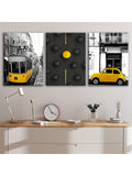 Bring vibrant city vibes into any space with this Modern Urban Street Scene Canvas Art Set. Featuring bold black, white, and yellow hues, these framed prints add a stylish pop to your living room, bedroom, or office. Waterproof and odorless, they’re as practical as they are playful—perfect for brightening your walls or gifting to a friend who loves urban flair.