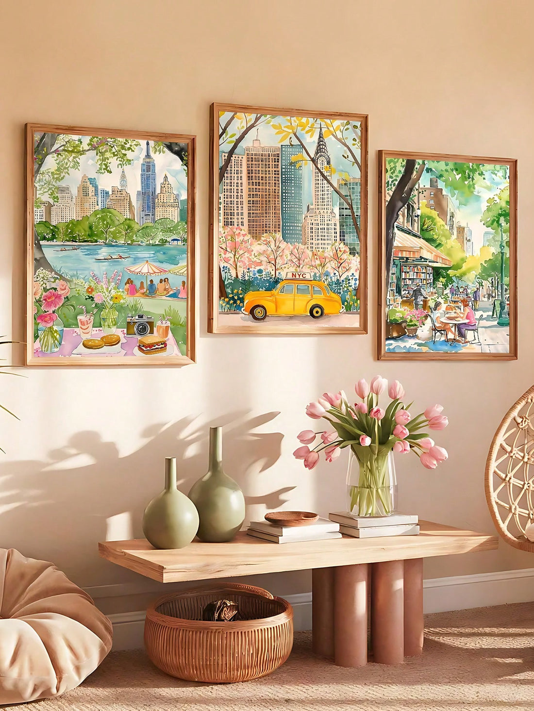 Transform your walls into a love letter to the city that never sleeps. This vibrant 3-piece canvas set captures NYC's iconic skyline through dreamy watercolor brushstrokes, blending artistic flair with urban energy. Perfect for apartment dwellers, travel enthusiasts, and anyone who dreams in skyscrapers and street lights. Each poster brings a splash of color and cosmopolitan charm to bedrooms, living rooms, or offices. Whether you're decorating your own space or gifting a fellow city lover, this set deliver