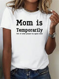 Keep the summer vibe going with this playful and casual graphic tee for all the busy moms out there! Featuring a unique design and a quirky phrase, it's the perfect way to show off your fun and humorous side while also taking a break from mom duties. Get yours now and let the world know that mom is temporarily out of service (wink, wink)!
