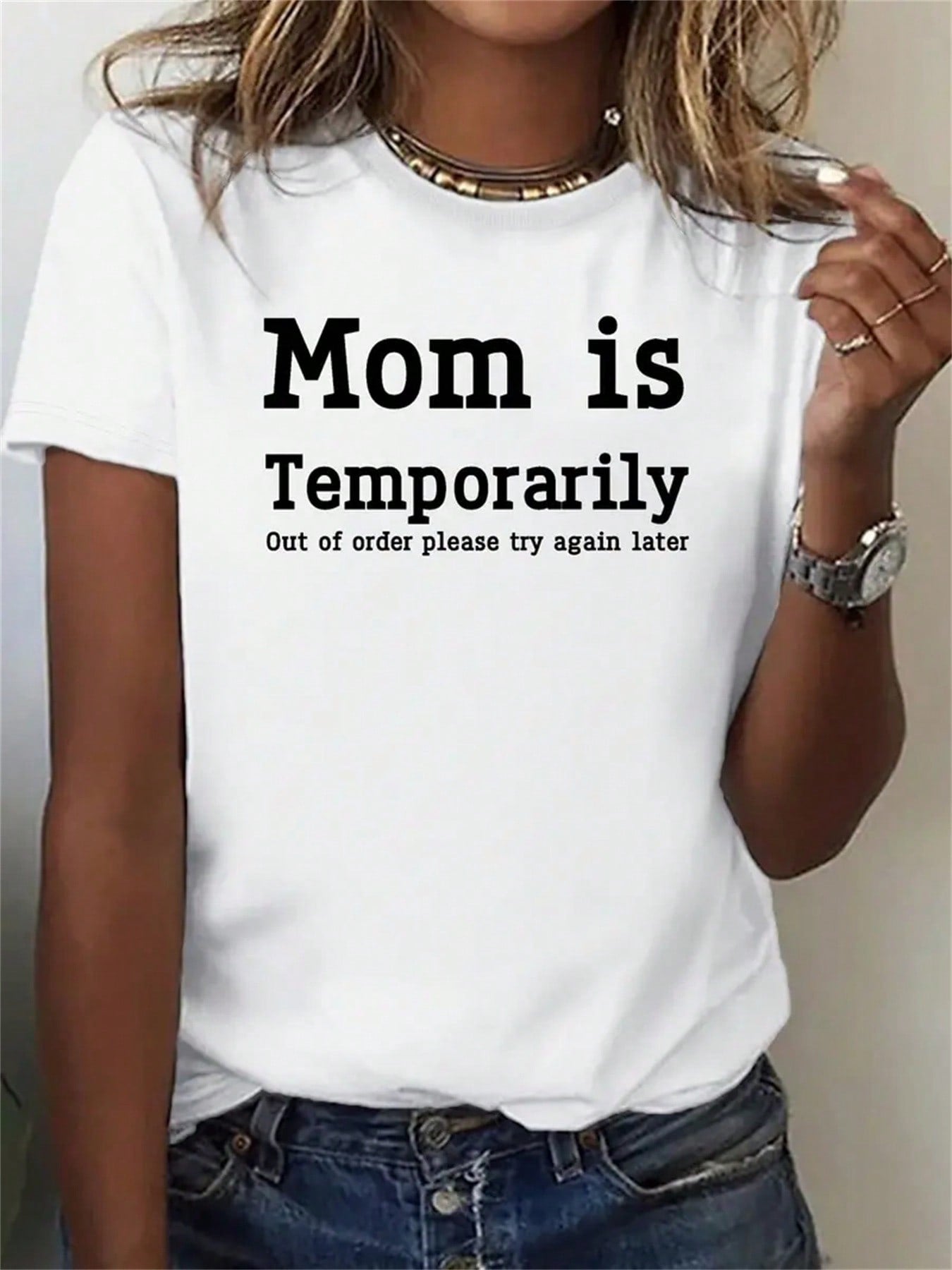 Keep the summer vibe going with this playful and casual graphic tee for all the busy moms out there! Featuring a unique design and a quirky phrase, it's the perfect way to show off your fun and humorous side while also taking a break from mom duties. Get yours now and let the world know that mom is temporarily out of service (wink, wink)!